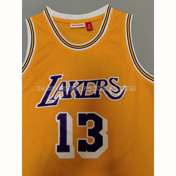 Maillot Los Angeles Lakers Wilt Chamberlain NO 13 Mitchell & Ness 1971-72 Jaune